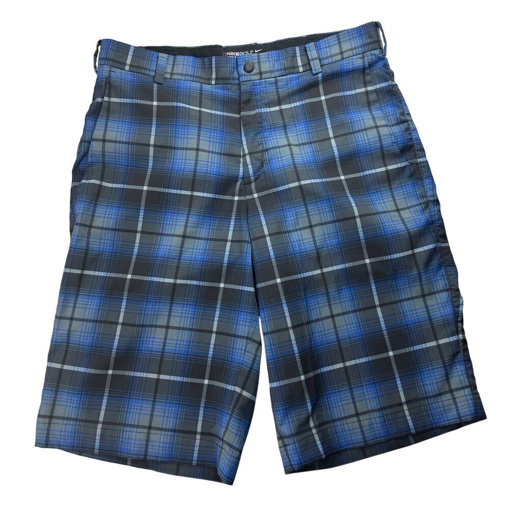 Nike Golf DRI-FIT Men's Blue Plaid Shorts - Size 32/M